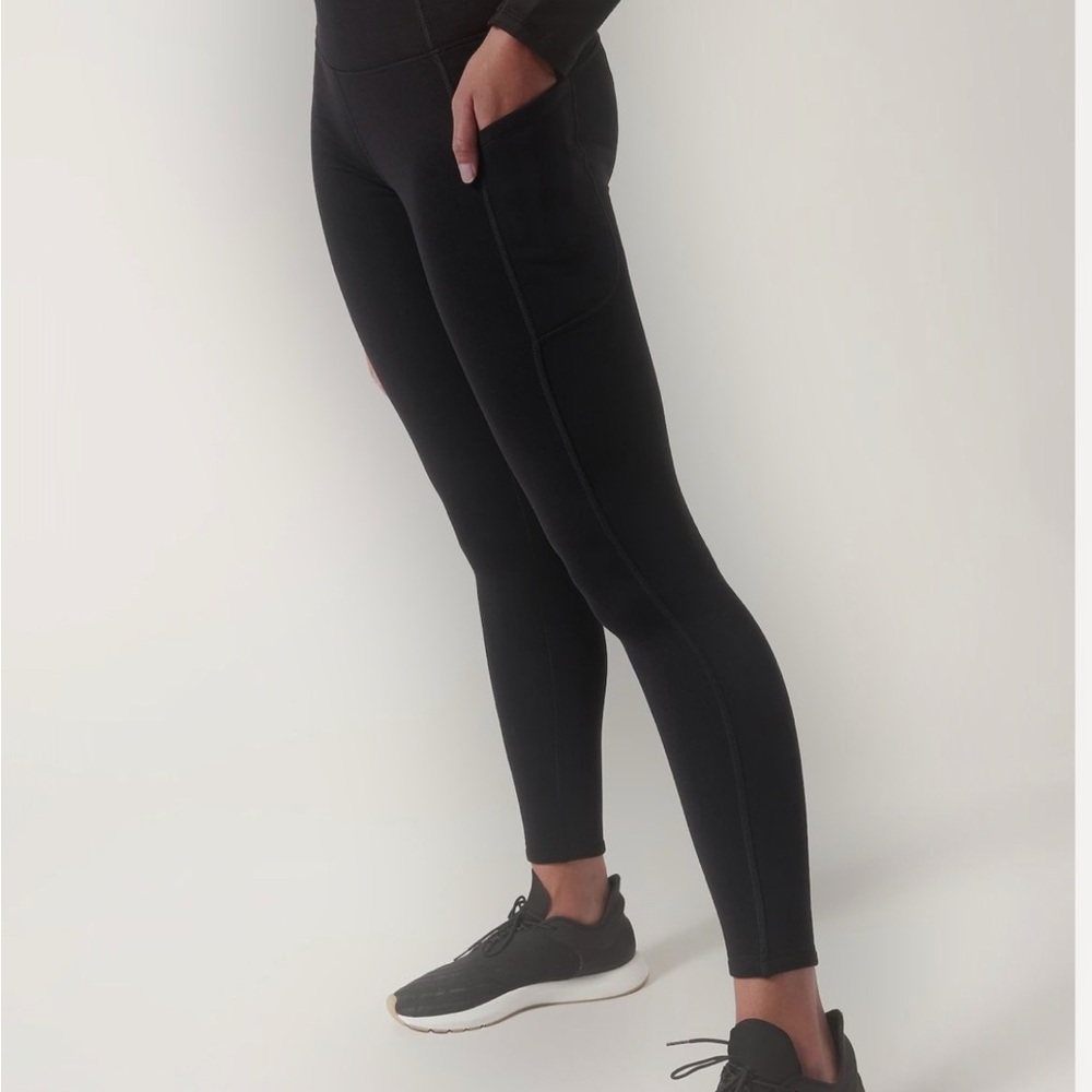 Athleta Women's Fleece Lined Black Leggings